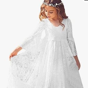 Ivory Lace Flower Girl Dress Size 4-5